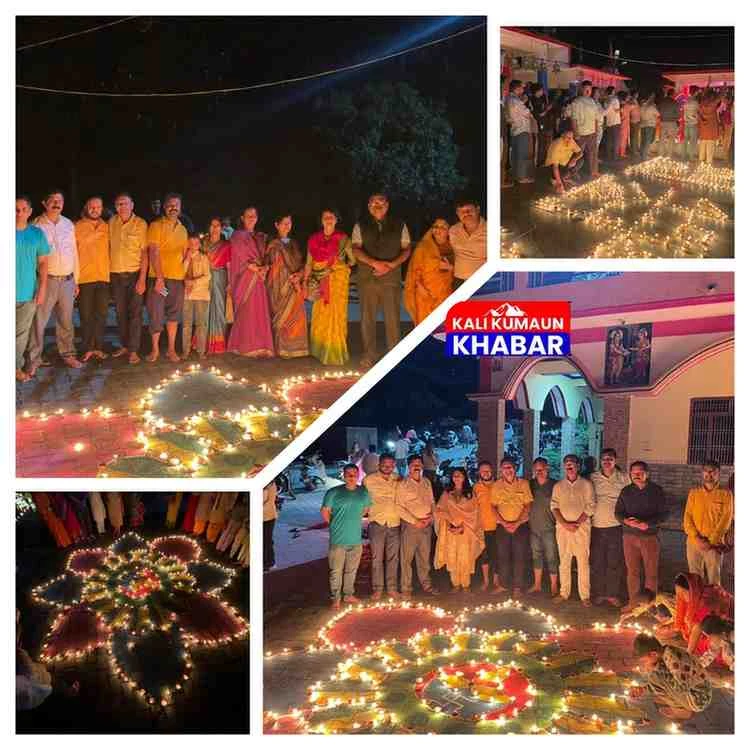 लोहाघाट: 5100 दीपो से जगमगाया लोहाघाट का रिकेश्वर महादेव मंदिर।